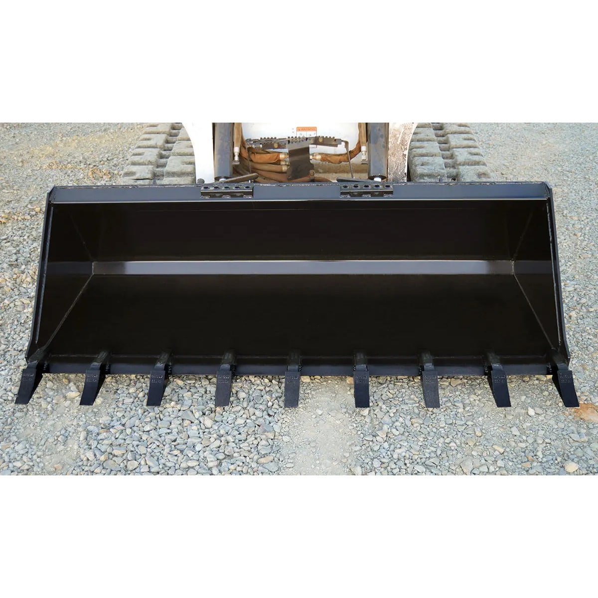 Black loflin fabrication standard-low-profile-bucket on a gravel surface
