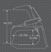 Technical drawing of a loflin root grapple for sale with measurements on a grid background