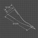 Technical drawing of a loflin fabrication mini skid steer stump bucket with measurements on a grid background