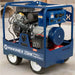 Blue Makinex generator  23kw 240v on a light background