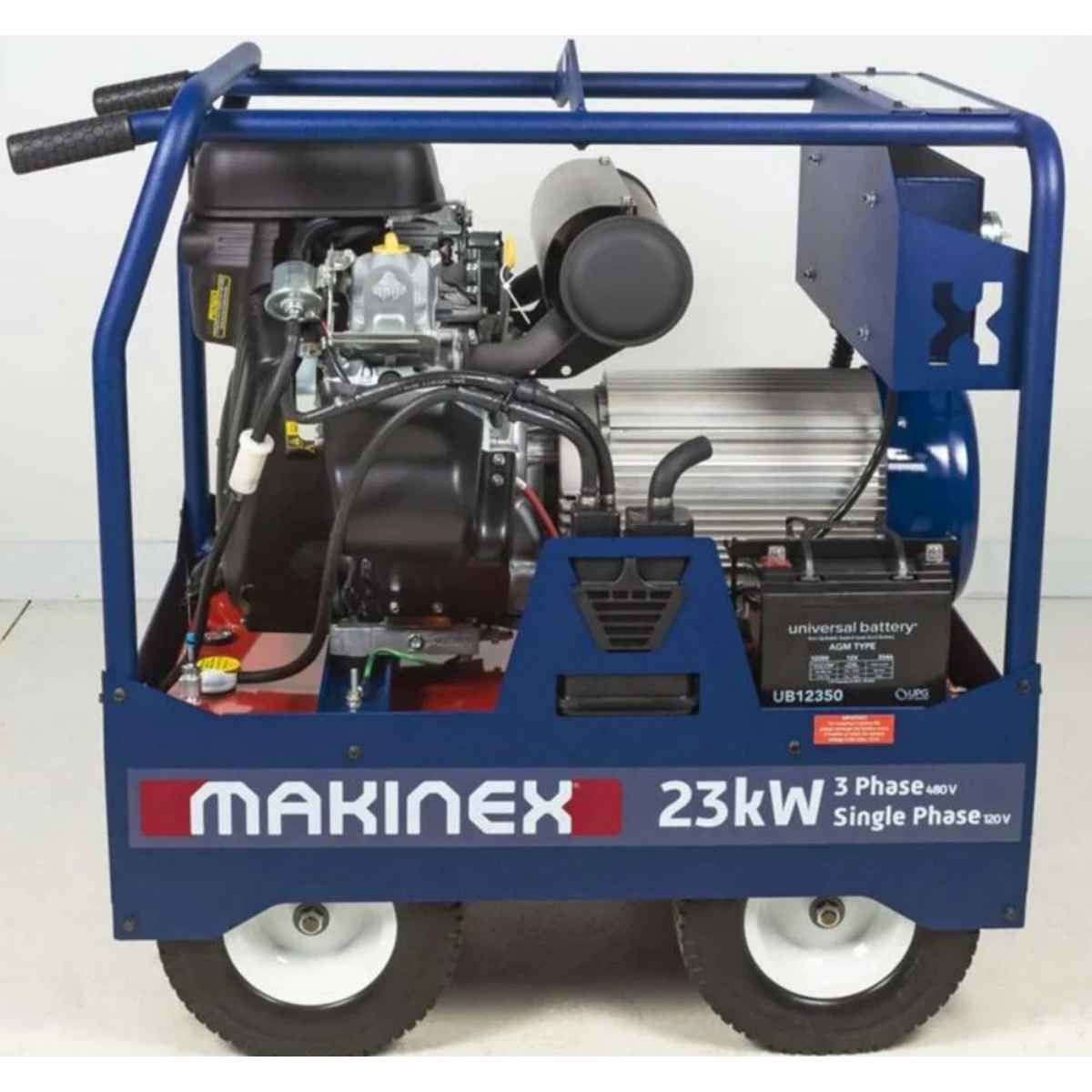 Makinex 23kW 480v generator on a white background