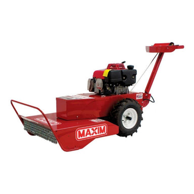 Red Maxim brush cutter on a white background