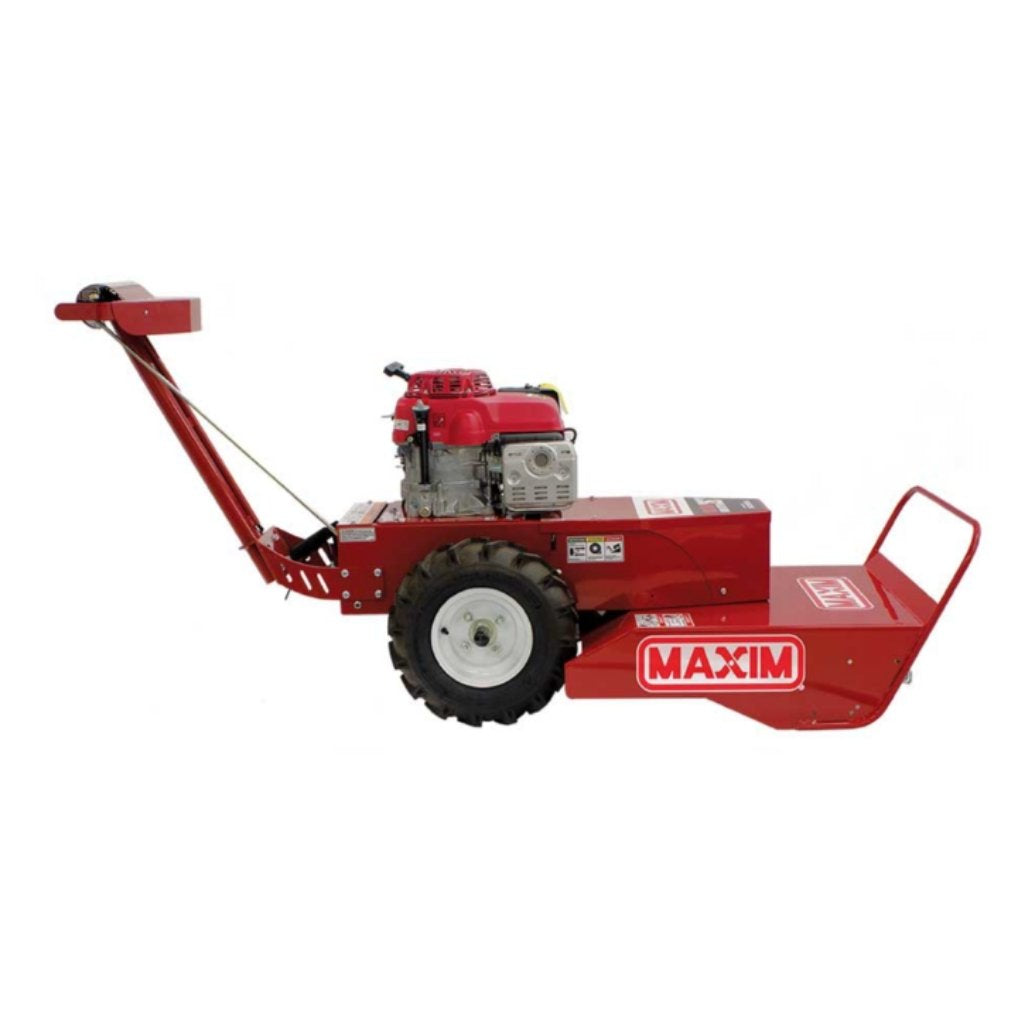 Red Maxim brush cutter 26 inch on a white background