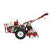 Red and white Maxim rear tine tiller on a white background