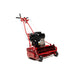 Red mclane 20 inch reel mower with engine on a white background