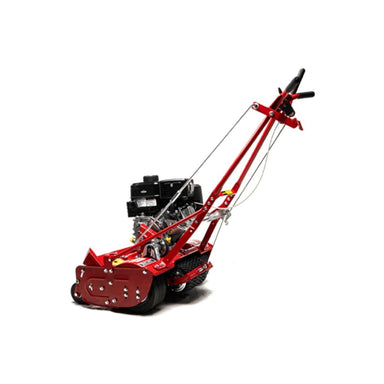 Red mclane 25in reel mower on a white background