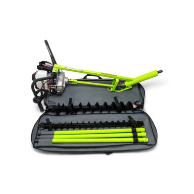 Green and black GeoRipper Sibore Drill in a carrying case on a white background