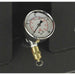 Pressure gauge attached to a Northstar 30 gal gas powered air compressor, showing pressure measurement.