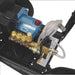 northstar Pressure washer 230v pump with brass nozzles and hoses on a white background