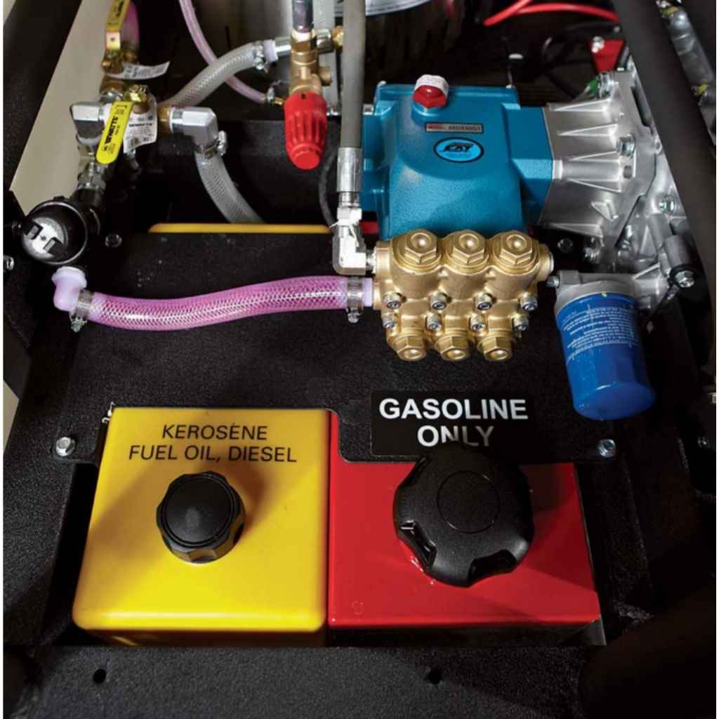 Fuel selector switch for kerosene, fuel oil, diesel, and gasoline on a northstar 4000 psi 4 gpm pressure washer.