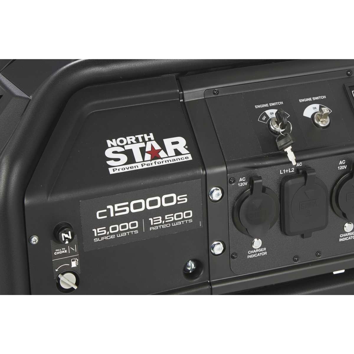 NorthStar 15000w generator with control panel and branding on a white background