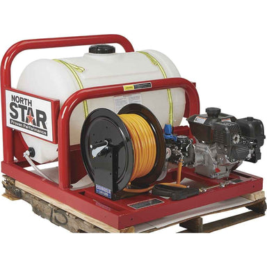 NorthStar 55 gallon skid sprayer on a white background