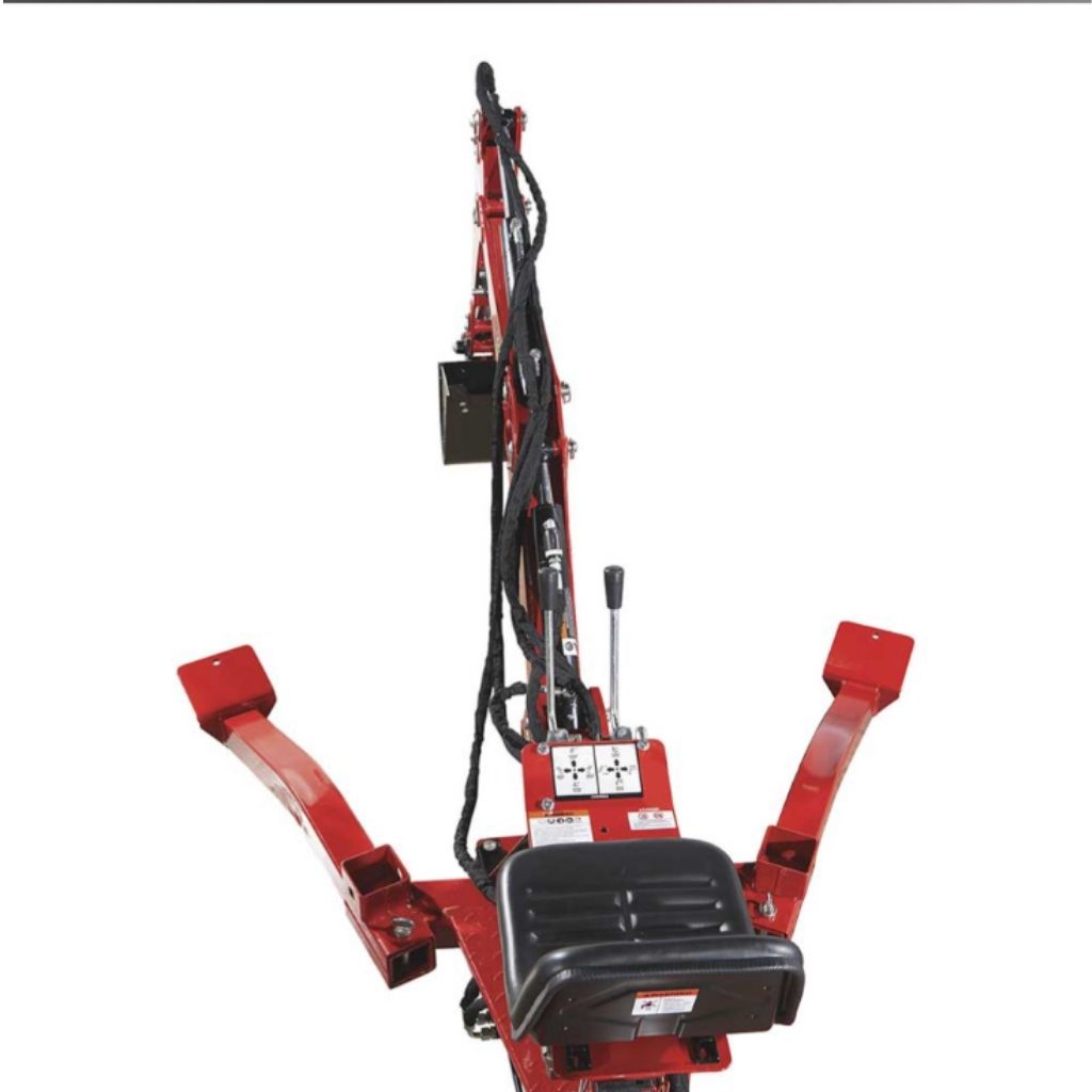 Red nortrac towable trencher on a white background
