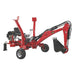 Red nortrac towable trencher on a white background