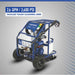 Powerhorse hot water commercial pressure washer 3600 psi on a gray background with text indicating GPM and PSI.