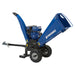 Blue Powerhorse 420cc wood chipper  shredder on a white background