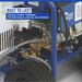 Close-up of a powerhorse hot water pressure washer 3600 psi with text highlighting features like 'Triplex Pump' and 'Low Oil Shutdown'.