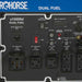 Back panel of a powerhorse 1500w generator with various connectors and indicators, featuring the Archhorse brand.