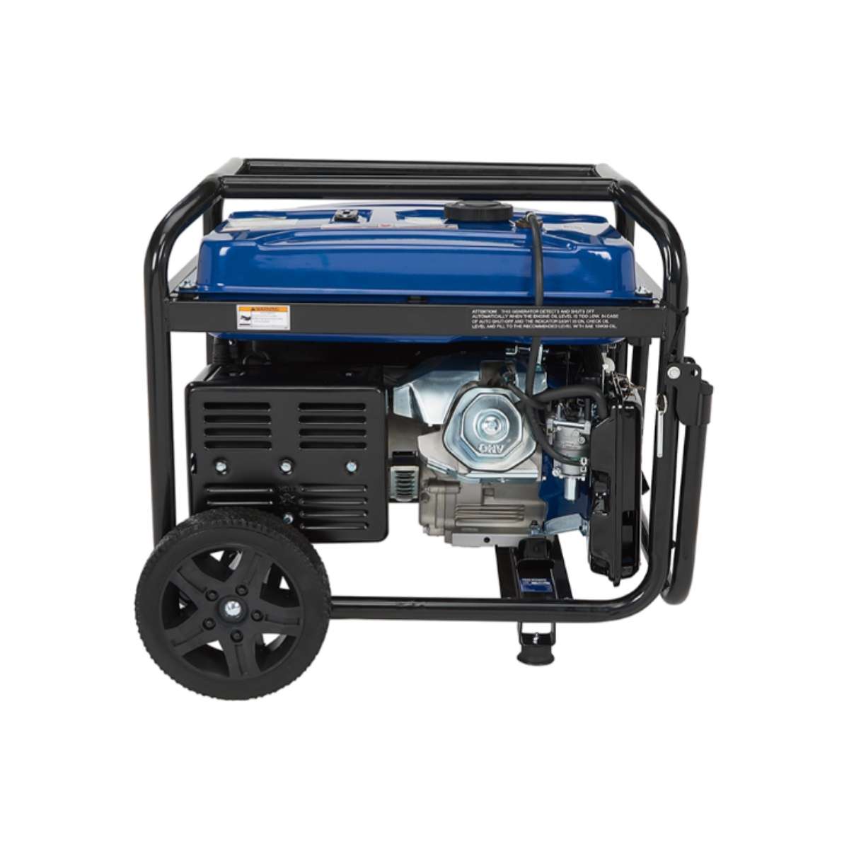 Blue and black powerhorse 12500w generator on a white background