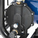 Close-up of a powerhorse 12500w generator mechanical pump with branding and specifications.