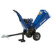 Blue Powerhorse wood chipper 420cc on a white background