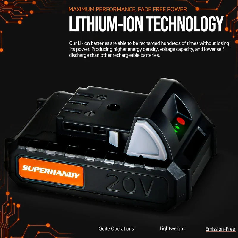 A black 20V Lithium Ion battery charger