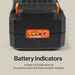 SuperHandy  Black battery pack with orange indicators on a gray background