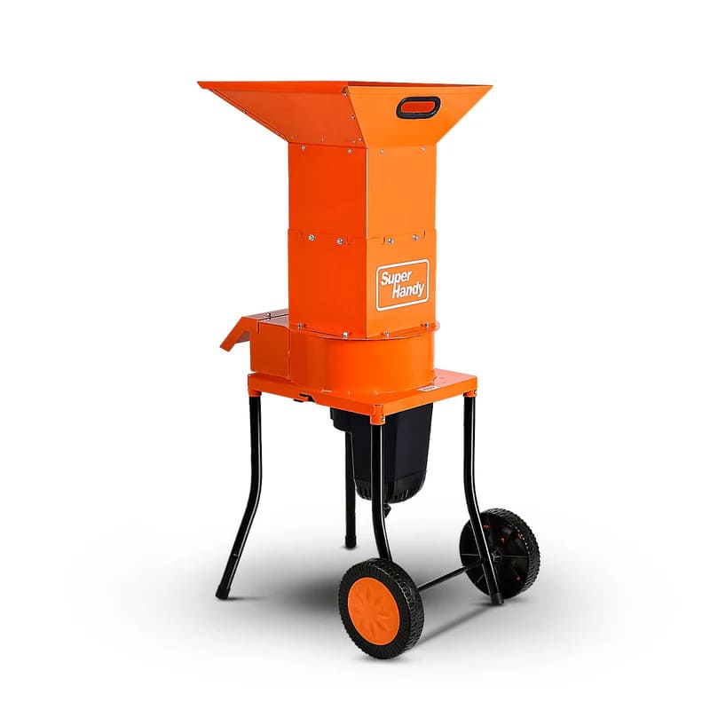 Orange superhandy electric shredder with 'Super Handy' branding on a white background