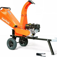 Orange wood chipper with 'SuperHandy' branding on a white background
