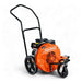 Orange superhandy walk behind leaf blower with black wheels and handle on a white background