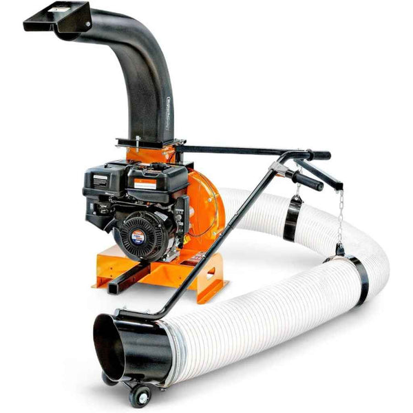 superhandy 15 hp truck loader with engine and hose on a white background
