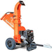 Orange superhandy towable wood chipper with visible 'SuperHandy' branding on a white background