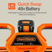 SuperHandy 48v ice drill with 'Quick Swap' feature on a beige background