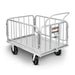 superhandy Metal platform truck and trailer with wheels on a white background.