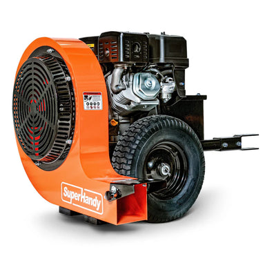Orange superhandy towable leaf blower with visible 'SuperHandy' branding on a white background