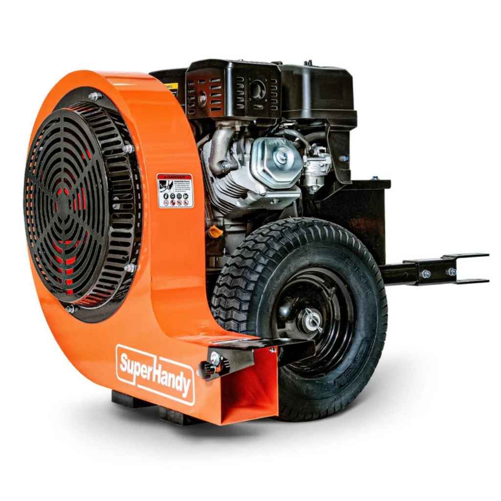 Orange superhandy 15 hp leaf blower tow behind with visible 'SuperHandy' branding on a white background