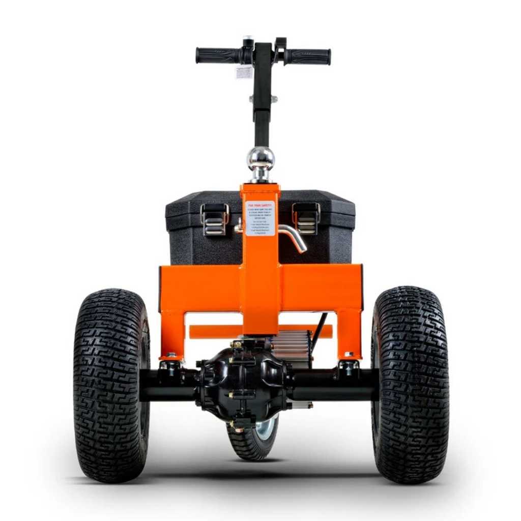 Orange and black superhandy 2800 lbs electric trailer dolly on a white background