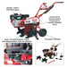 Maxim till 'n plow with engine and attachments on a white background