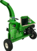 Green yardBeast 3514 Atv self feeding Wood chipper on a transparent background back mouth view.