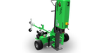 Green yardbeast LZ 305 25 ton log splitter on a white background in vertical position